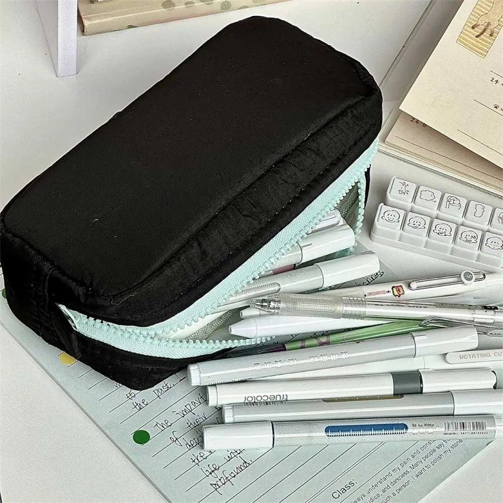 New High Quality Solid Color Pen Bag Zipper Design Large Capacity Pencil Case Portable Stationery Bag Back To School New High Quality Solid Color Pen Bag Zipper Design Large Capacity Pencil Case Portable Stationery Bag Back To School