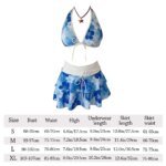 3Pcs/Set Fashion Summer Floral Swimsuit High-Waist Elegant Bikini Set Triangle Halter Cover Up Skirt Women Swimsuit Vacation - Image 4