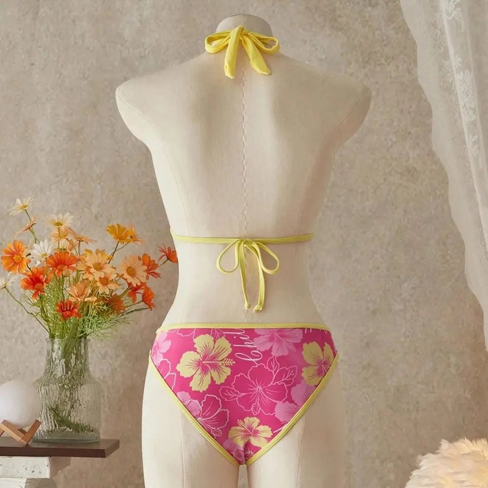 3Pcs/Set Fashion Summer Floral Swimsuit High-Waist Elegant Bikini Set Triangle Halter Cover Up Skirt Women Swimsuit Vacation 3Pcs/Set Fashion Summer Floral Swimsuit High-Waist Elegant Bikini Set Triangle Halter Cover Up Skirt Women Swimsuit Vacation