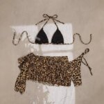 Fashion Leopard Print Women Swimsuit Padded 3-Piece Set Bikini Set Push Up Sexy Swimsuit Beach Vacations - Image 4
