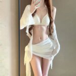 Women's Long Sleeve Knit Bikini Set, Pure Sexy Push-Up Swimsuit with Cover-Up, Elegant Resort Swimwear for Vacation Beach - Image 3