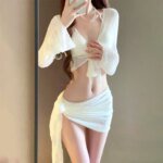 Women's Long Sleeve Knit Bikini Set, Pure Sexy Push-Up Swimsuit with Cover-Up, Elegant Resort Swimwear for Vacation Beach - Image 4