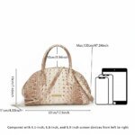 Women Dome Shell Top Handle Satchel with Detachable Adjustable Crossbody Strap, Outdoor Daily Carry Bag with Bottom Anti-wear Studs, Multi-pocket Travel Commute Shoulder Bag for City Walking Camping Weekend Outdoor Errands - Image 5
