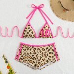 Leopard Print Swimsuits Tankini Set Female Swimwear Push Up For Beach Swim Wear Two-Piece Bathing Suits Pool Women Swimming Suit