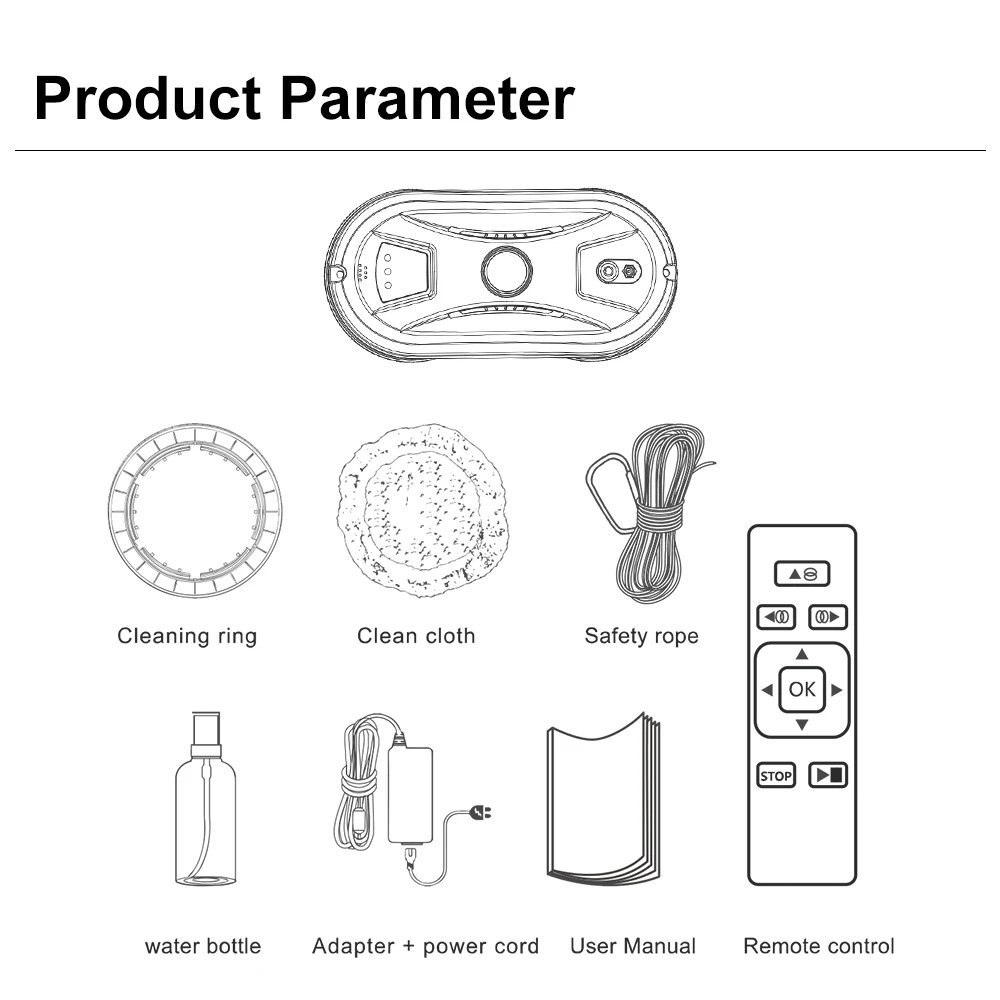 PuRuiKai Ultra Thin Robot Vacuum Cleaner Window Cleaning Robot Window Electric Glass Limpiacristales Remote Control For Home