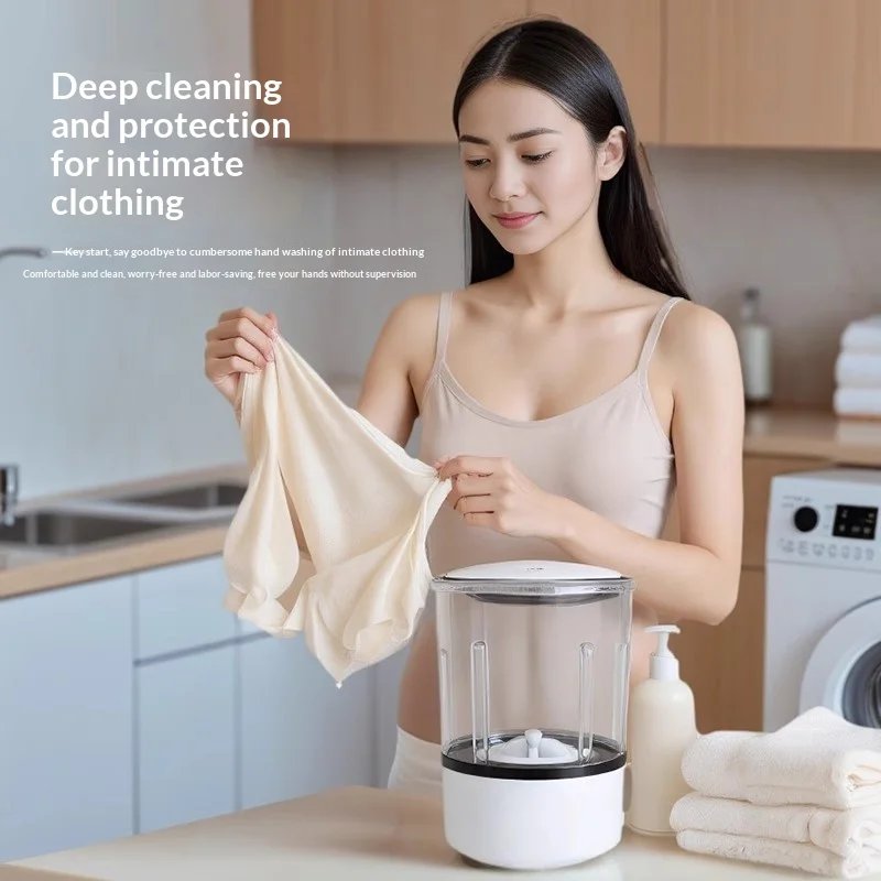 Mini Portable LED Washing Machine 2L White 2000mAh Rechargeable Turbine Laundry Cup for Children’s Underwear Socks Mini Portable LED Washing Machine 2L White 2000mAh Rechargeable Turbine Laundry Cup for Children’s Underwear Socks