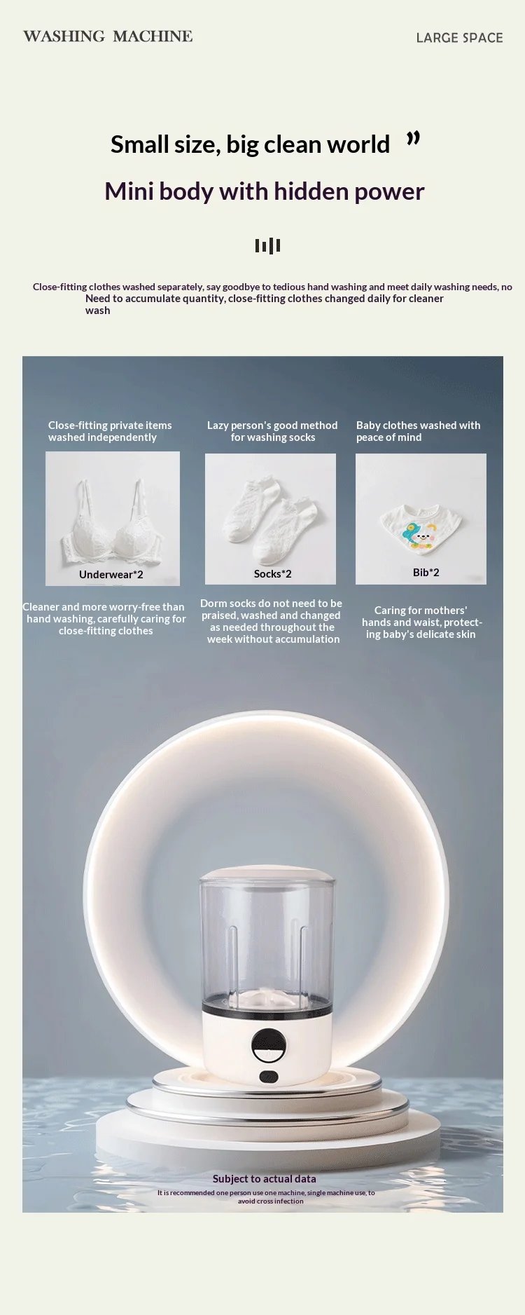 Mini Portable LED Washing Machine 2L White 2000mAh Rechargeable Turbine Laundry Cup for Children’s Underwear Socks Mini Portable LED Washing Machine 2L White 2000mAh Rechargeable Turbine Laundry Cup for Children’s Underwear Socks