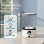 Mini Portable LED  Washing Machine 2L White 2000mAh Rechargeable Turbine Laundry Cup for Children’s Underwear Socks - Image 4