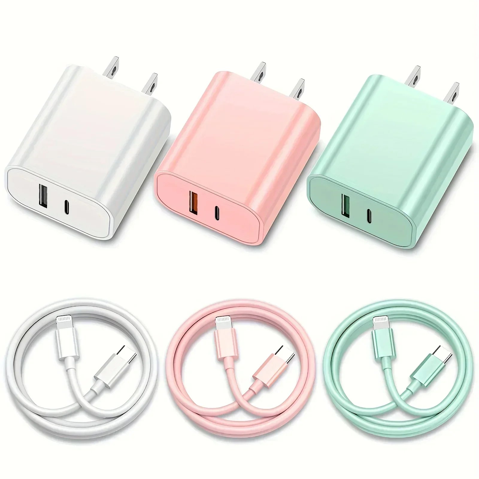 40W Macaron Color Quick Dual Port Charger For IPhone Charger With 6FT Lightning Cord Compatible For IPhone 14 13 12 11 Pro Max 40W Macaron Color Quick Dual Port Charger For IPhone Charger With 6FT Lightning Cord Compatible For IPhone 14 13 12 11 Pro Max