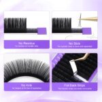 6Rows Classic Individual Eyelash Extension Lashes Matte Black Professional Soft Natural - Image 4