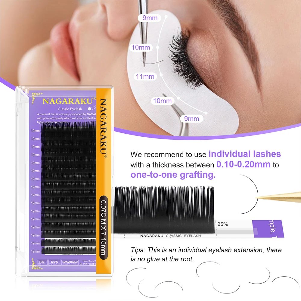 6Rows Classic Individual Eyelash Extension Lashes Matte Black Professional Soft Natural 6Rows Classic Individual Eyelash Extension Lashes Matte Black Professional Soft Natural