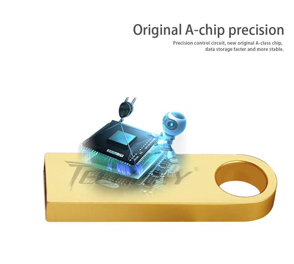 TECHKEY usb flash drive 64GB 32GB 16GB 8G 4G pen drive pendrive флешка waterproof silver u disk memoria cel usb stick gift