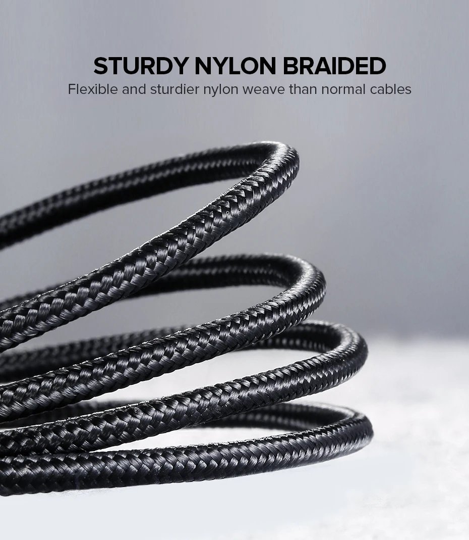 Ugreen Micro USB Cable 2A Nylon Fast Charging USB Cable for Samsung Xiaomi HTC USB Charger Data Cable Mobile Phone Cable