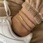 3pcs/set Gold Color Simple Chain Anklets For Women Beach Foot Jewelry Leg Chain Ankle Bracelets Women Accessories - Image 6