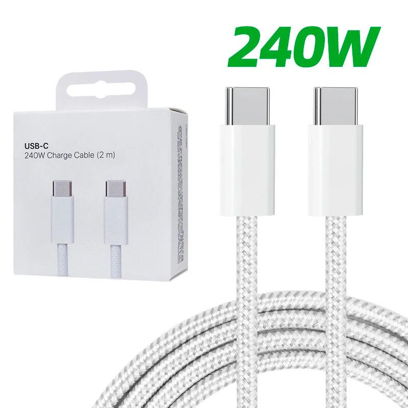 240W USB C to C Charger Cable Type C Fast Charging Braided PD Cable for lPhone 15 16 17E 17 Max lPad Air MacBook Pro ASUS DELL 240W USB C to C Charger Cable Type C Fast Charging Braided PD Cable for lPhone 15 16 17E 17 Max lPad Air MacBook Pro ASUS DELL