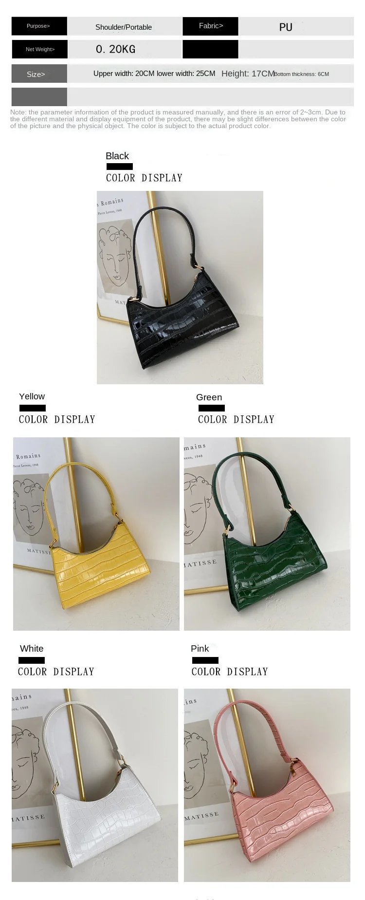 Fashion Exquisite Bag Retro Casual Women Totes Shoulder Bags Female Leather Solid Color Chain Handbag for Women