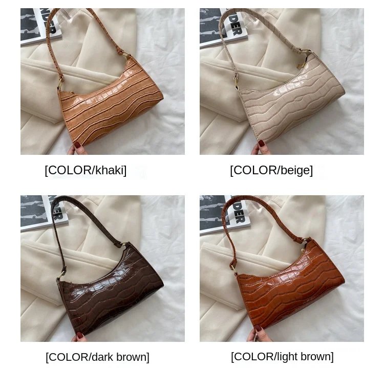 Fashion Exquisite Bag Retro Casual Women Totes Shoulder Bags Female Leather Solid Color Chain Handbag for Women