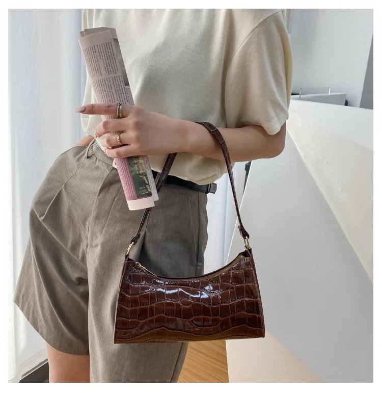 Fashion Exquisite Bag Retro Casual Women Totes Shoulder Bags Female Leather Solid Color Chain Handbag for Women
