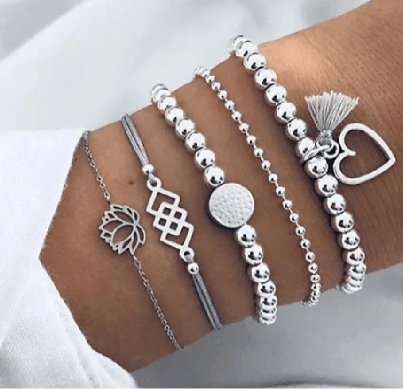 Bohemian Bracelet Set For women Shell Star Map Pineapple Heart Natural Stone Beads Chains Bangle Boho Jewelry Bohemian Bracelet Set For women Shell Star Map Pineapple Heart Natural Stone Beads Chains Bangle Boho Jewelry