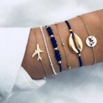 Bohemian Bracelet Set For women Shell Star Map Pineapple Heart Natural Stone Beads Chains Bangle Boho Jewelry - Image 2
