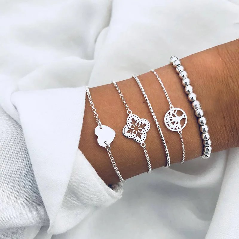 Bohemian Bracelet Set For women Shell Star Map Pineapple Heart Natural Stone Beads Chains Bangle Boho Jewelry Bohemian Bracelet Set For women Shell Star Map Pineapple Heart Natural Stone Beads Chains Bangle Boho Jewelry