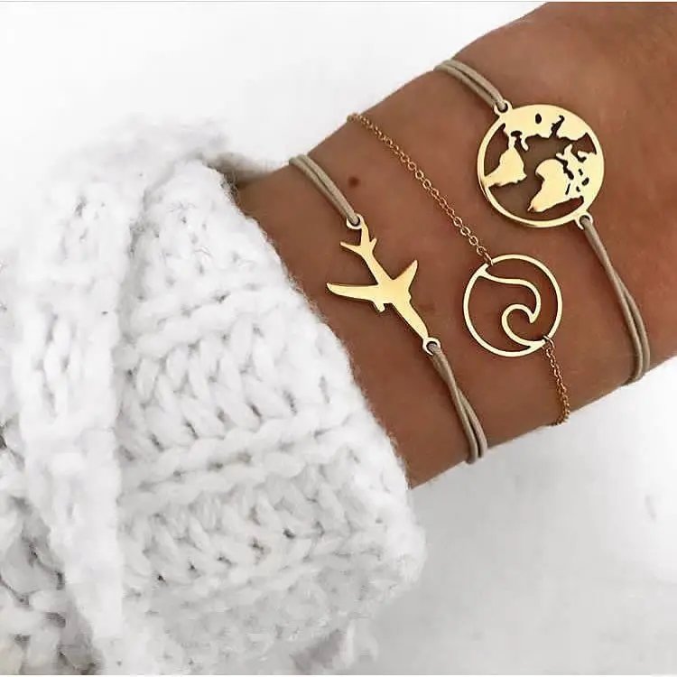 Bohemian Bracelet Set For women Shell Star Map Pineapple Heart Natural Stone Beads Chains Bangle Boho Jewelry Bohemian Bracelet Set For women Shell Star Map Pineapple Heart Natural Stone Beads Chains Bangle Boho Jewelry