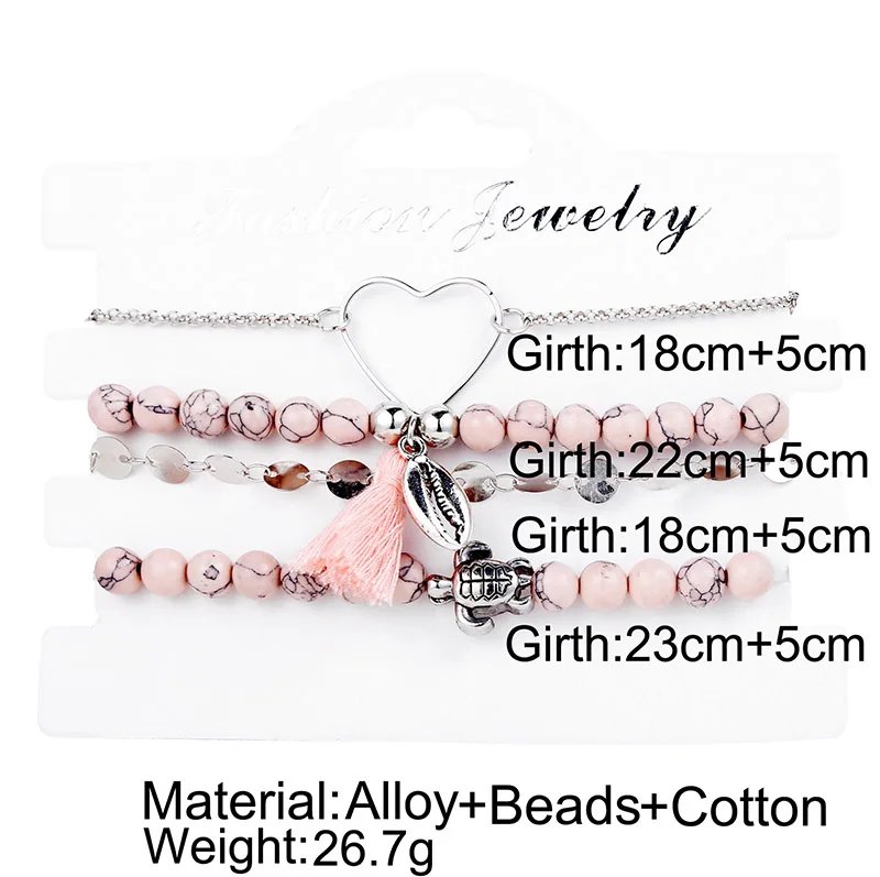 Bohemian Bracelet Set For women Shell Star Map Pineapple Heart Natural Stone Beads Chains Bangle Boho Jewelry Bohemian Bracelet Set For women Shell Star Map Pineapple Heart Natural Stone Beads Chains Bangle Boho Jewelry