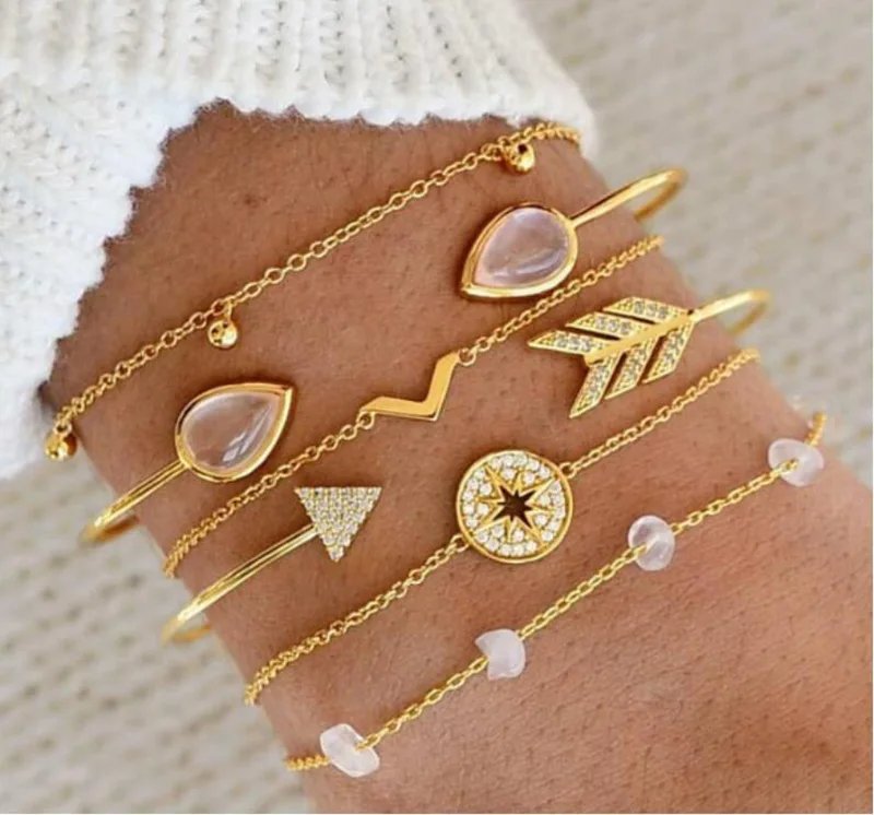 Bohemian Bracelet Set For women Shell Star Map Pineapple Heart Natural Stone Beads Chains Bangle Boho Jewelry Bohemian Bracelet Set For women Shell Star Map Pineapple Heart Natural Stone Beads Chains Bangle Boho Jewelry