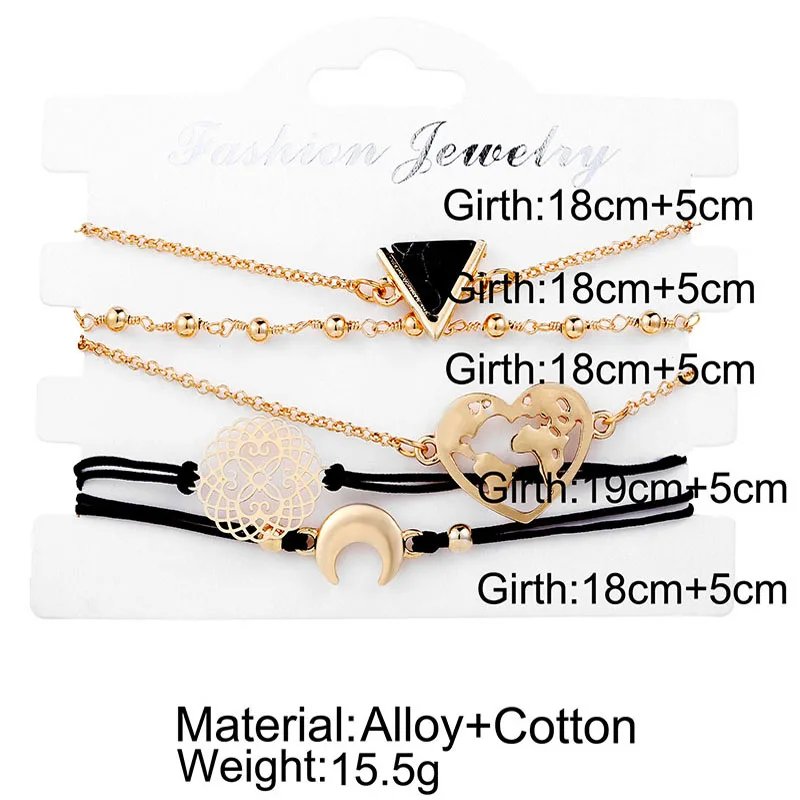 Bohemian Bracelet Set For women Shell Star Map Pineapple Heart Natural Stone Beads Chains Bangle Boho Jewelry Bohemian Bracelet Set For women Shell Star Map Pineapple Heart Natural Stone Beads Chains Bangle Boho Jewelry