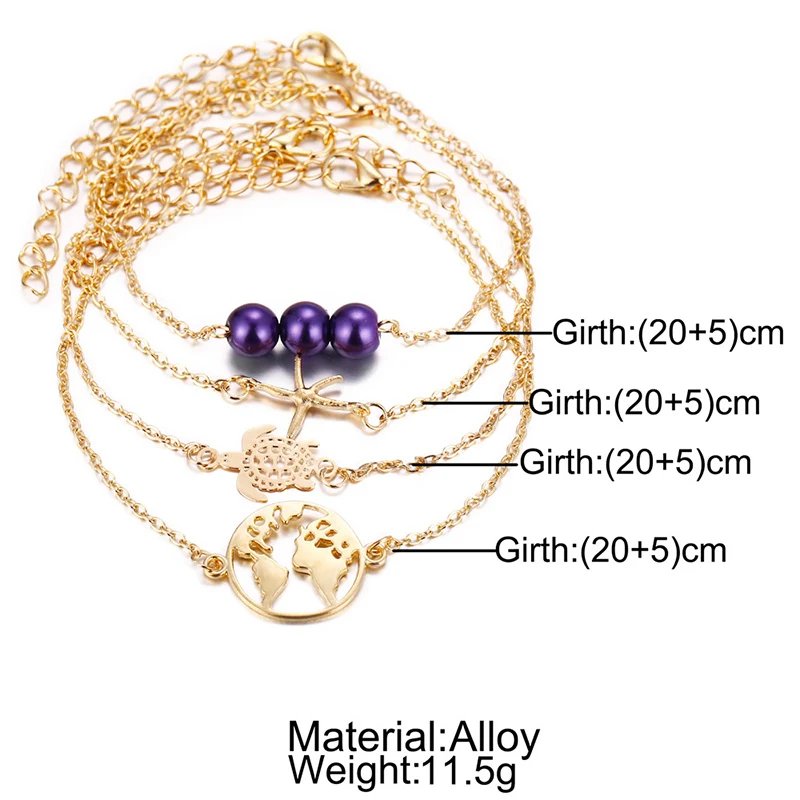 Bohemian Bracelet Set For women Shell Star Map Pineapple Heart Natural Stone Beads Chains Bangle Boho Jewelry Bohemian Bracelet Set For women Shell Star Map Pineapple Heart Natural Stone Beads Chains Bangle Boho Jewelry