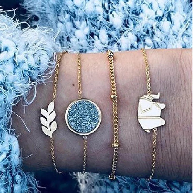 Bohemian Bracelet Set For women Shell Star Map Pineapple Heart Natural Stone Beads Chains Bangle Boho Jewelry Bohemian Bracelet Set For women Shell Star Map Pineapple Heart Natural Stone Beads Chains Bangle Boho Jewelry