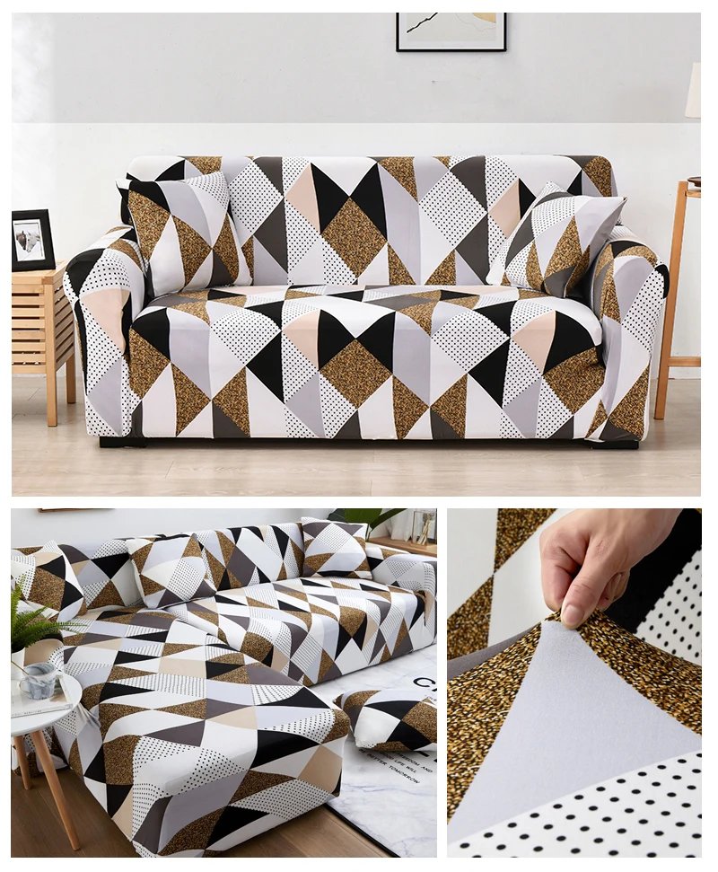 Coolazy Stretch Plaid Sofa Slipcover Elastic Sofa Covers for Living Room Funda Sofa Chair Couch Cover Home Decor 1/2/3/4-seater