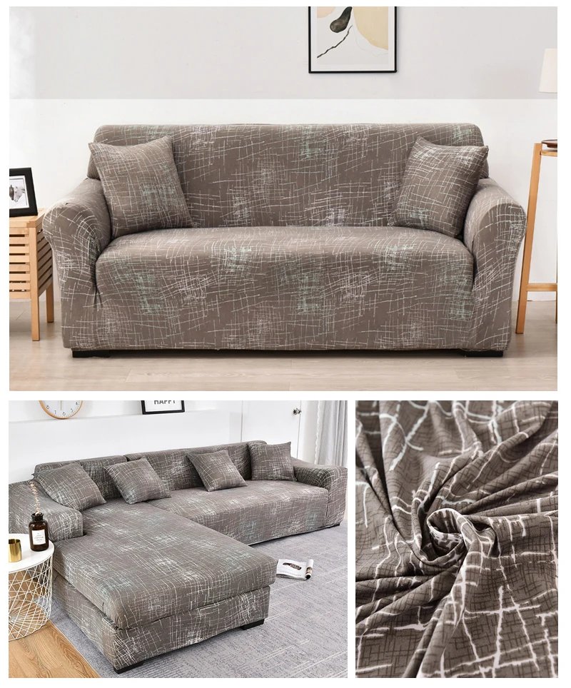 Coolazy Stretch Plaid Sofa Slipcover Elastic Sofa Covers for Living Room Funda Sofa Chair Couch Cover Home Decor 1/2/3/4-seater