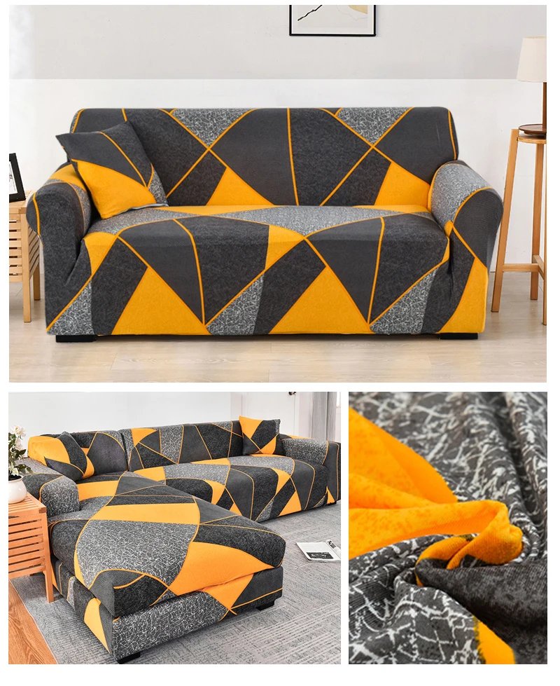 Coolazy Stretch Plaid Sofa Slipcover Elastic Sofa Covers for Living Room Funda Sofa Chair Couch Cover Home Decor 1/2/3/4-seater