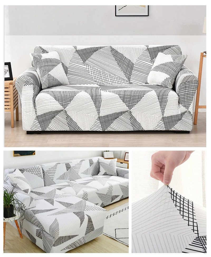 Coolazy Stretch Plaid Sofa Slipcover Elastic Sofa Covers for Living Room Funda Sofa Chair Couch Cover Home Decor 1/2/3/4-seater
