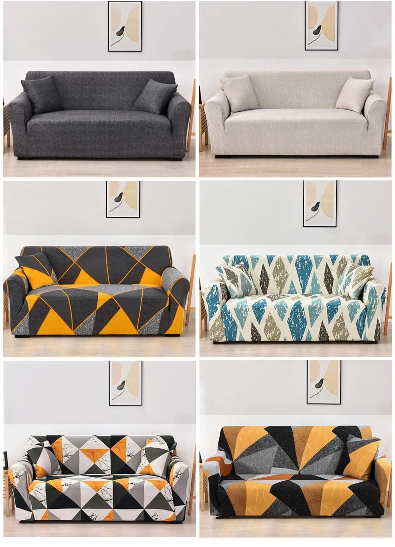 Coolazy Stretch Plaid Sofa Slipcover Elastic Sofa Covers for Living Room Funda Sofa Chair Couch Cover Home Decor 1/2/3/4-seater