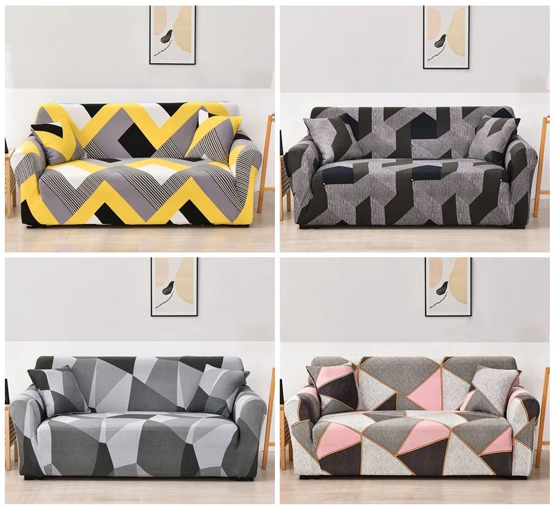 Coolazy Stretch Plaid Sofa Slipcover Elastic Sofa Covers for Living Room Funda Sofa Chair Couch Cover Home Decor 1/2/3/4-seater
