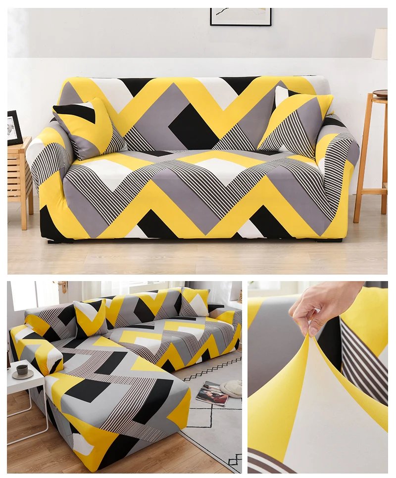 Coolazy Stretch Plaid Sofa Slipcover Elastic Sofa Covers for Living Room Funda Sofa Chair Couch Cover Home Decor 1/2/3/4-seater