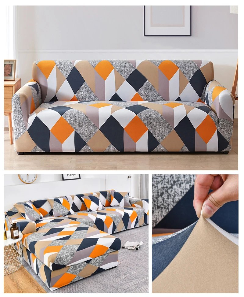 Coolazy Stretch Plaid Sofa Slipcover Elastic Sofa Covers for Living Room Funda Sofa Chair Couch Cover Home Decor 1/2/3/4-seater
