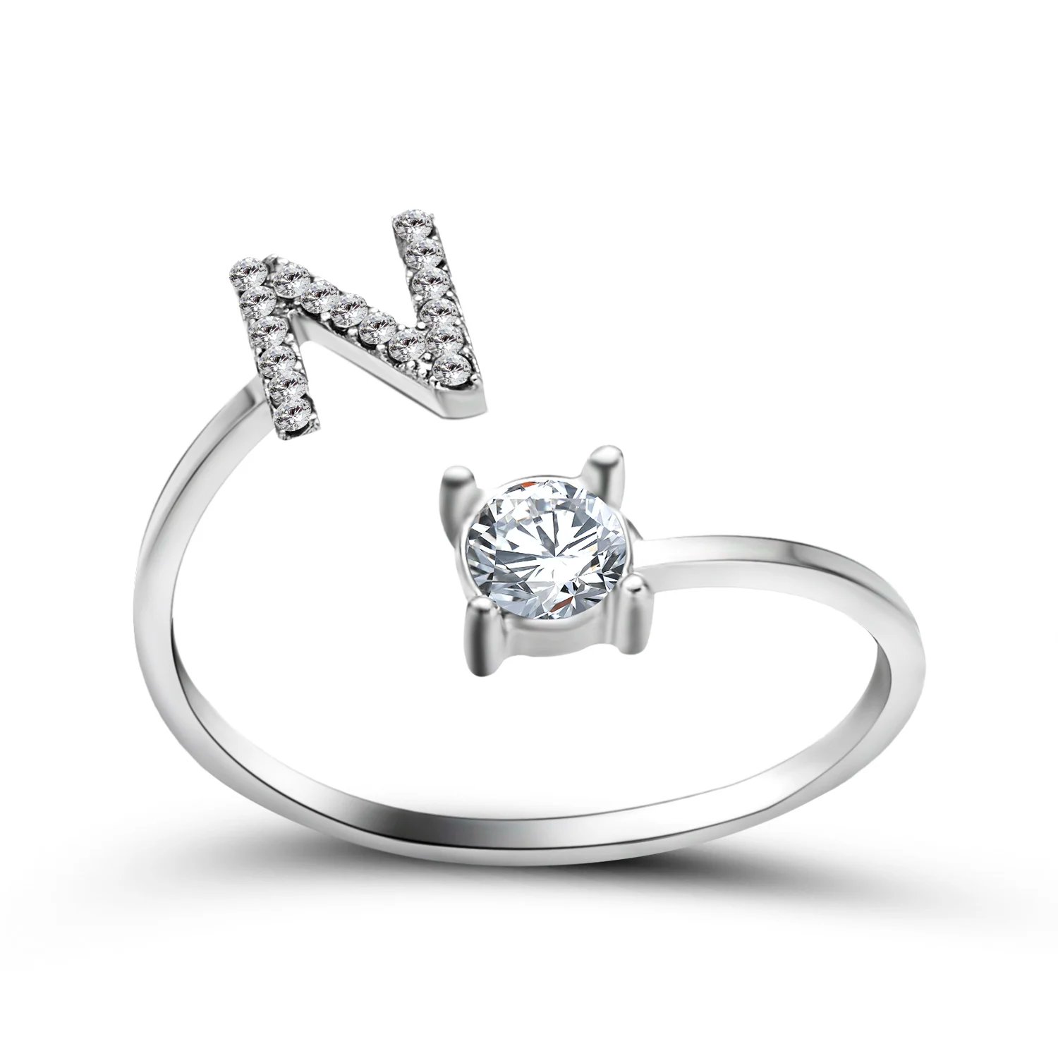 A-Z Letter Adjustable Opening Rings For Women Couple Alphabet Name Men Initials Ring Men Wedding Finger Jewelry Anillos Mujer