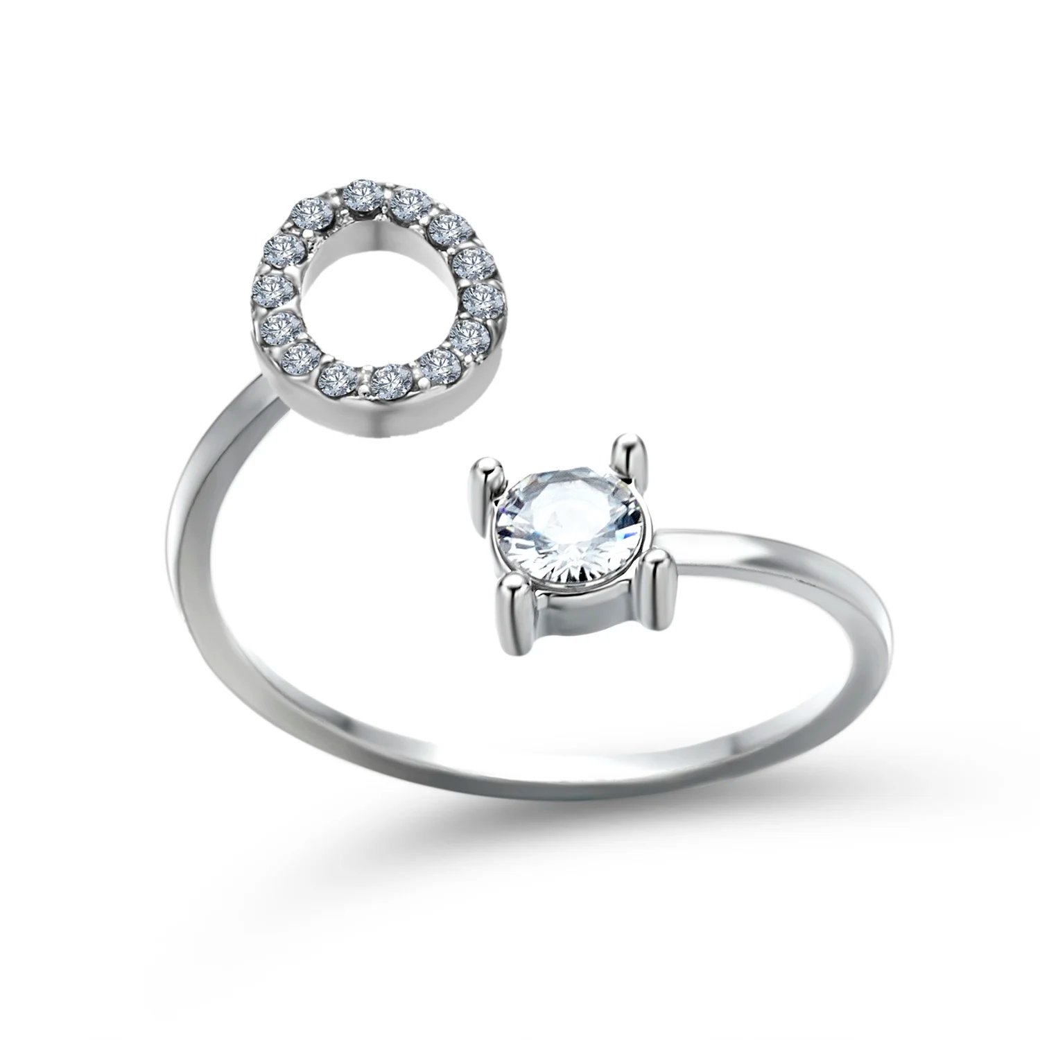 A-Z Letter Adjustable Opening Rings For Women Couple Alphabet Name Men Initials Ring Men Wedding Finger Jewelry Anillos Mujer