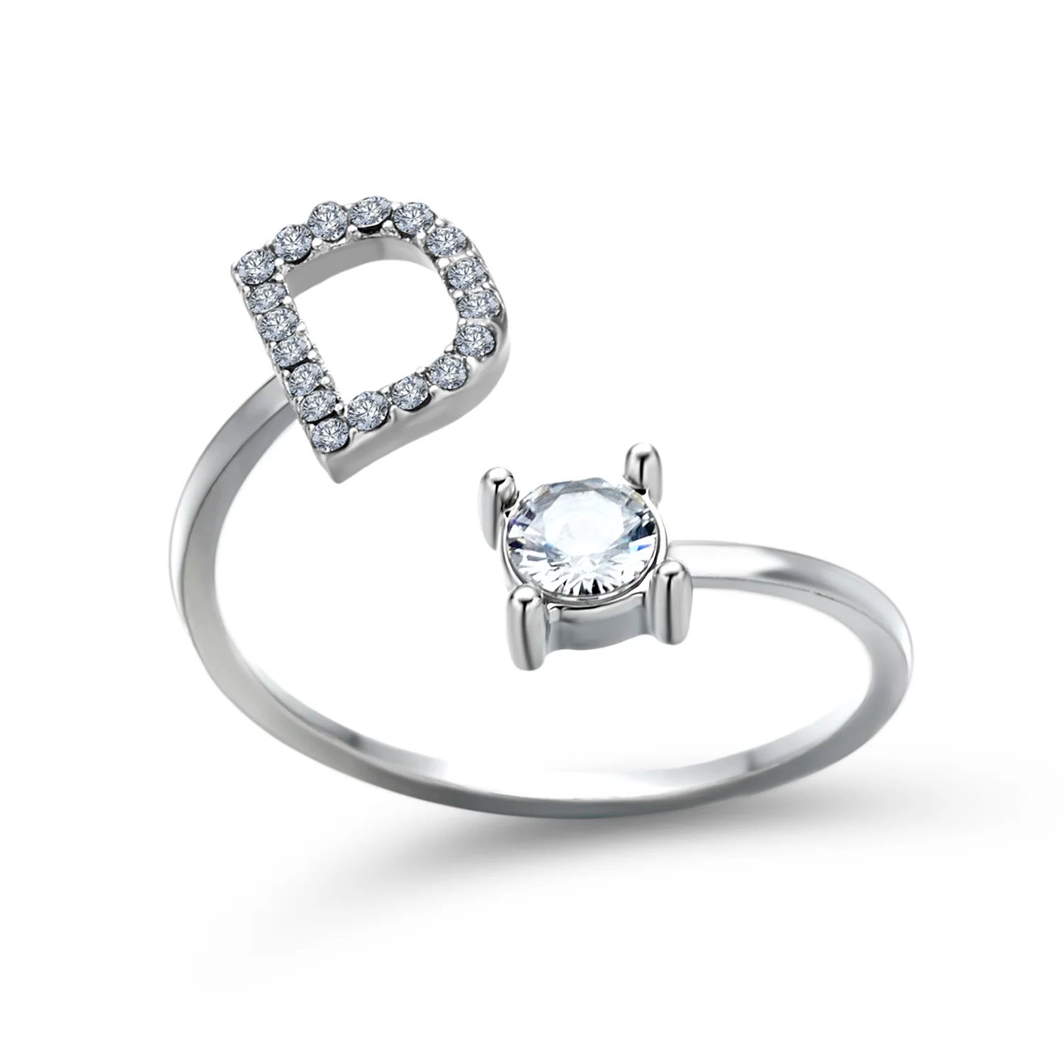 A-Z Letter Adjustable Opening Rings For Women Couple Alphabet Name Men Initials Ring Men Wedding Finger Jewelry Anillos Mujer