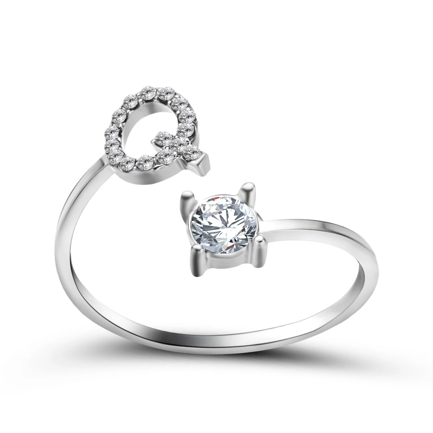 A-Z Letter Adjustable Opening Rings For Women Couple Alphabet Name Men Initials Ring Men Wedding Finger Jewelry Anillos Mujer