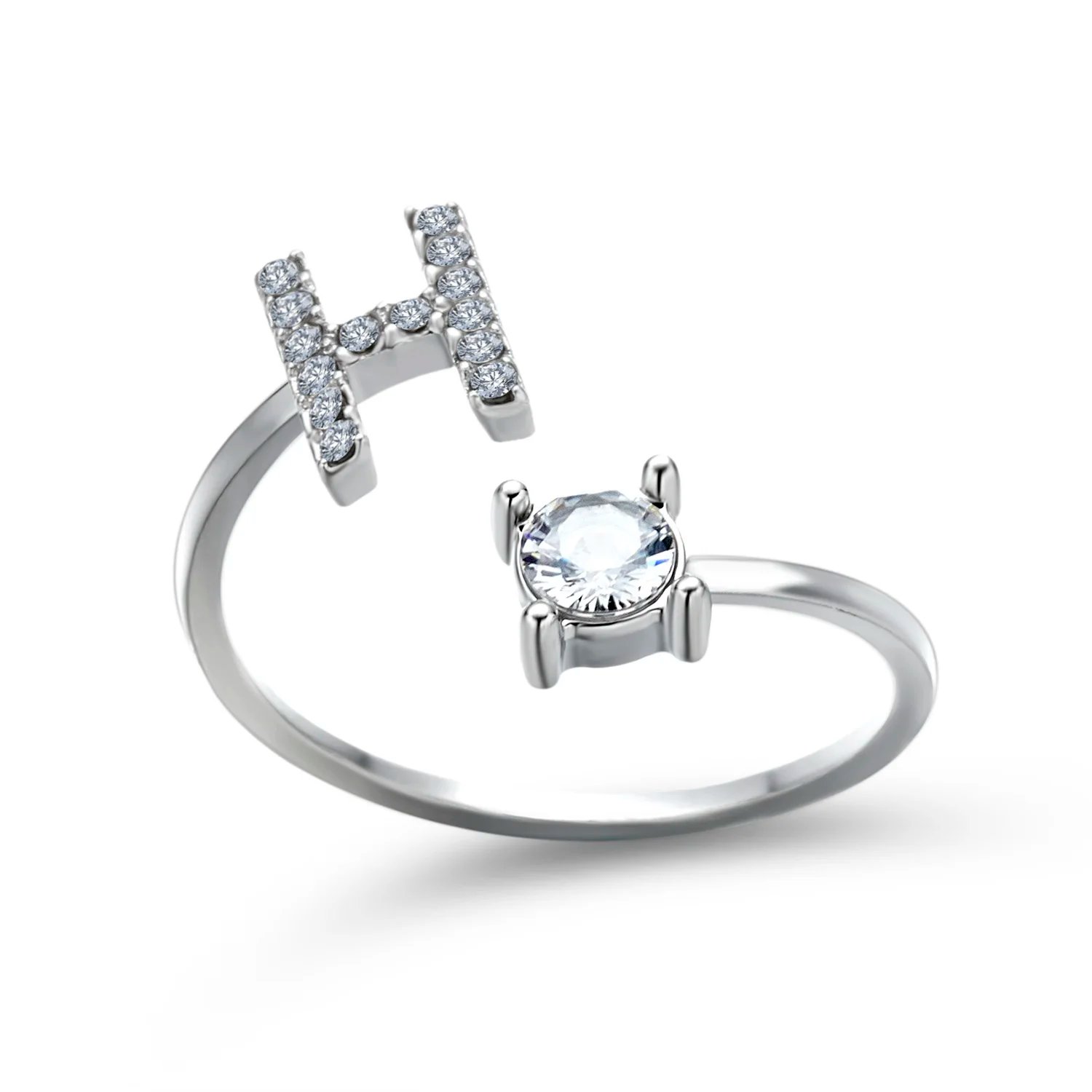 A-Z Letter Adjustable Opening Rings For Women Couple Alphabet Name Men Initials Ring Men Wedding Finger Jewelry Anillos Mujer