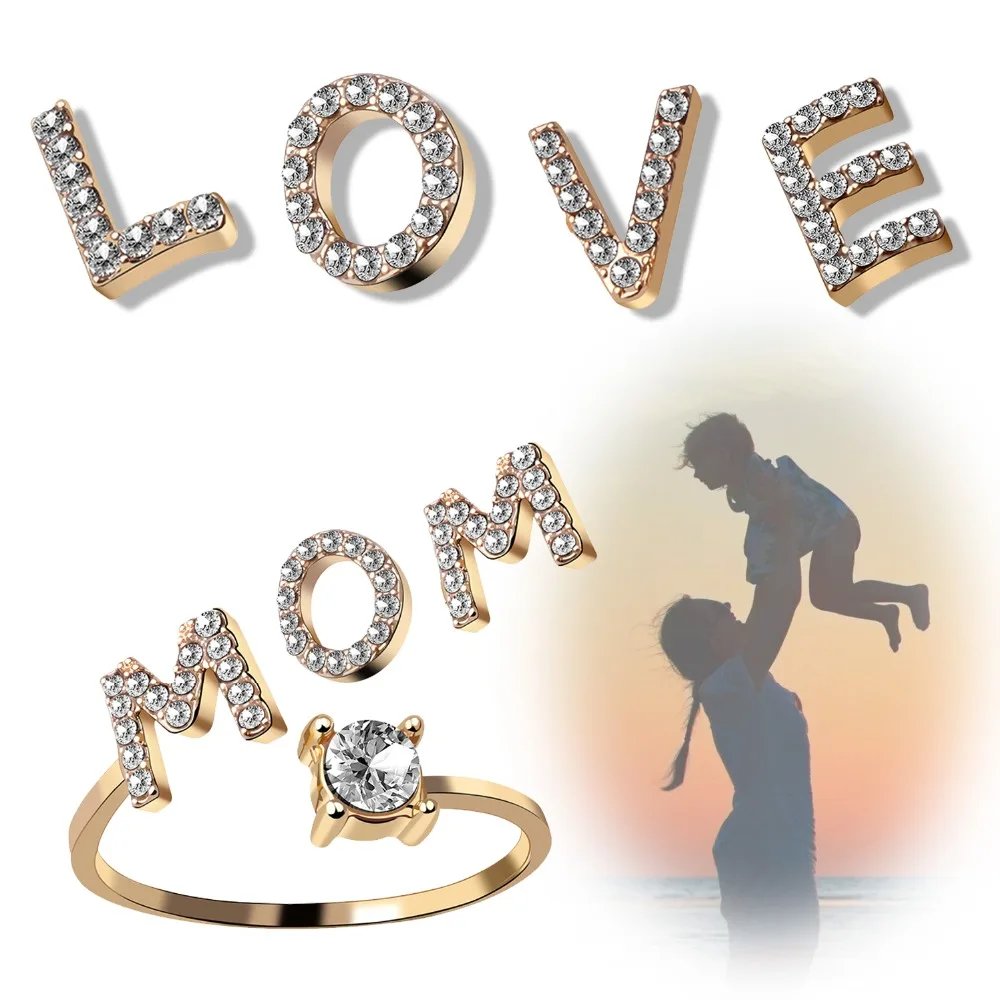 A-Z Letter Adjustable Opening Rings For Women Couple Alphabet Name Men Initials Ring Men Wedding Finger Jewelry Anillos Mujer