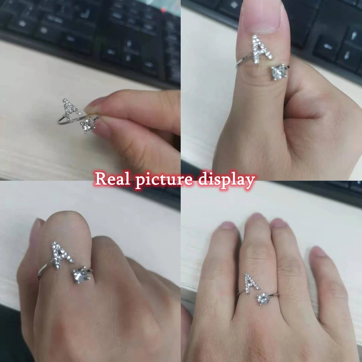 A-Z Letter Adjustable Opening Rings For Women Couple Alphabet Name Men Initials Ring Men Wedding Finger Jewelry Anillos Mujer