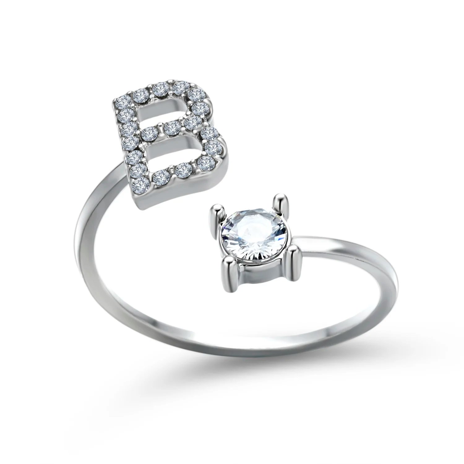 A-Z Letter Adjustable Opening Rings For Women Couple Alphabet Name Men Initials Ring Men Wedding Finger Jewelry Anillos Mujer