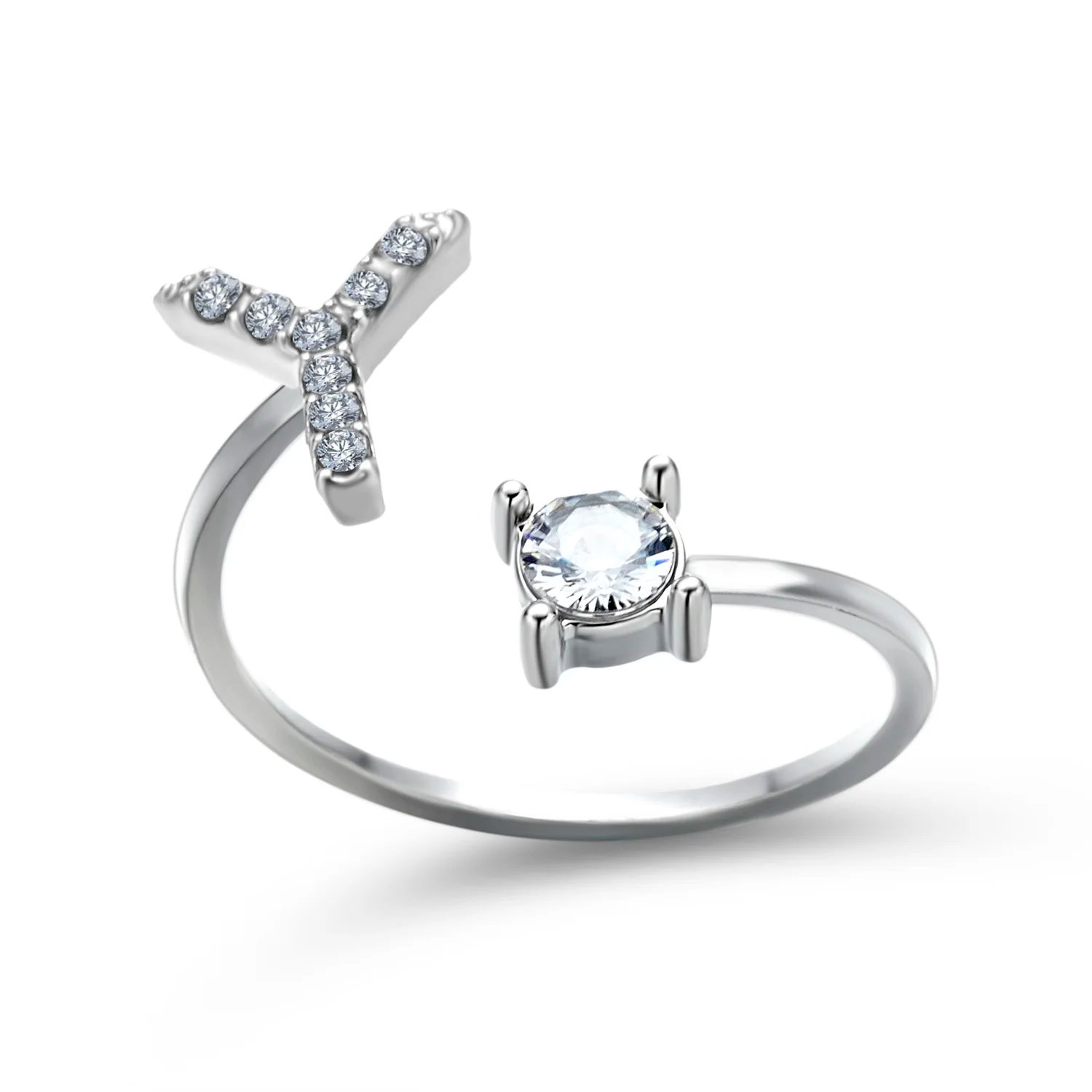 A-Z Letter Adjustable Opening Rings For Women Couple Alphabet Name Men Initials Ring Men Wedding Finger Jewelry Anillos Mujer