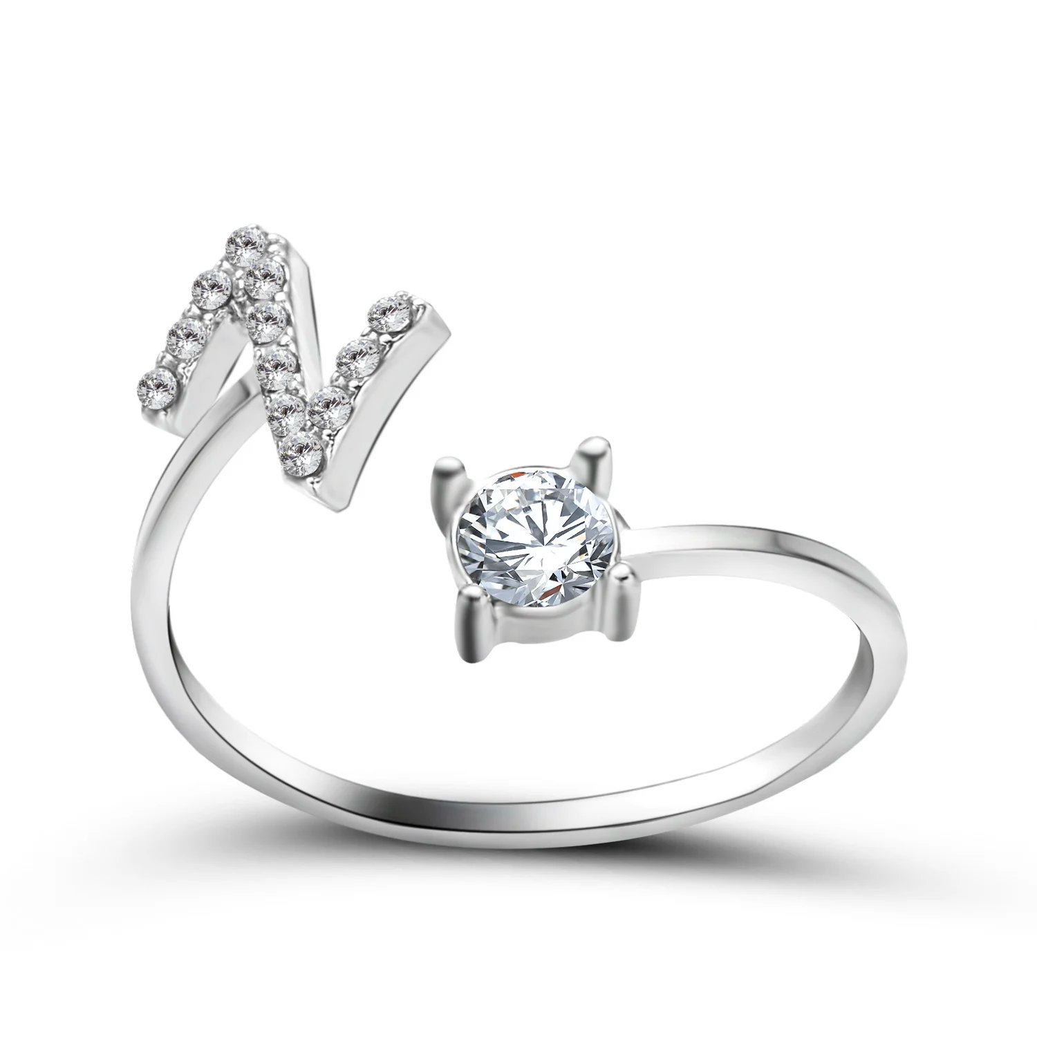 A-Z Letter Adjustable Opening Rings For Women Couple Alphabet Name Men Initials Ring Men Wedding Finger Jewelry Anillos Mujer