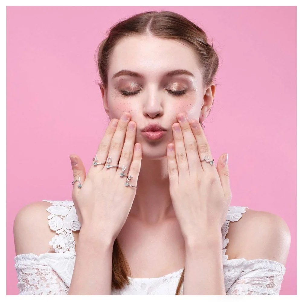 A-Z Letter Adjustable Opening Rings For Women Couple Alphabet Name Men Initials Ring Men Wedding Finger Jewelry Anillos Mujer